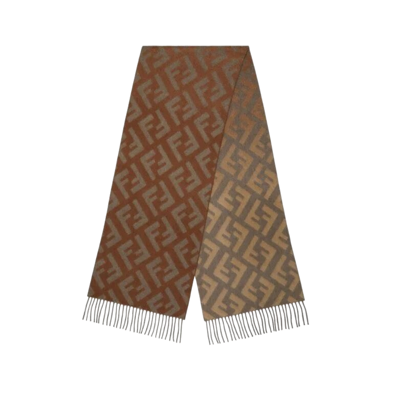 SCIARPA - FENDI IN LANA E CASHMERE DI COLORE MARRONE