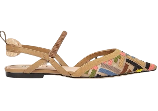 SANDALI - FENDI BALLERINE A RETE MULTICOLORE CON TACCO BASSO