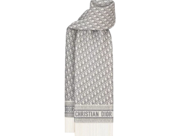 SCIARPA - DIOR CACHEMIRE BIANCO FILO ARGENTO