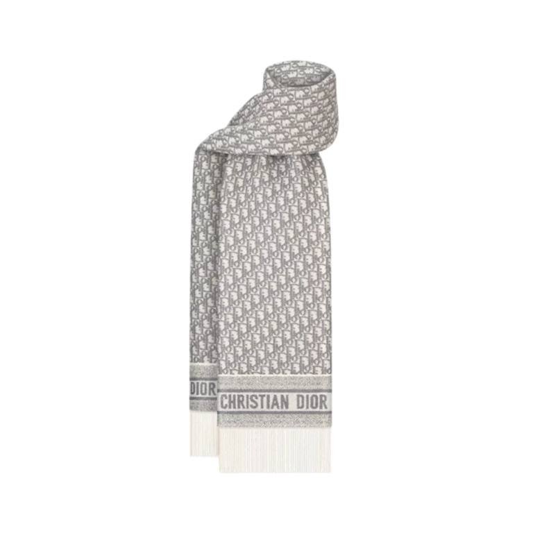 SCIARPA - DIOR CACHEMIRE BIANCO FILO ARGENTO
