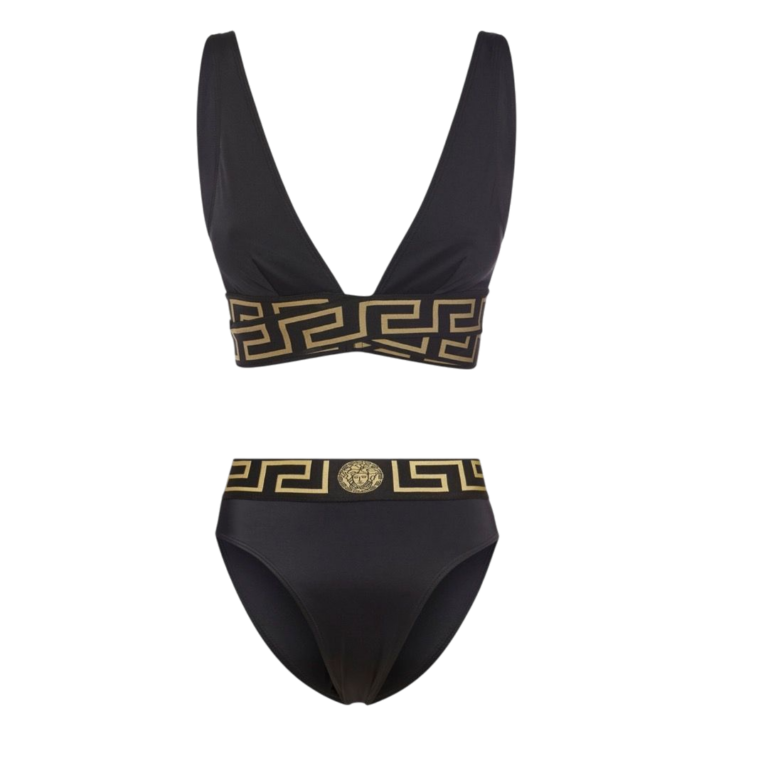 COSTUMI - VERSACE BIKINI NERO/MARRONE