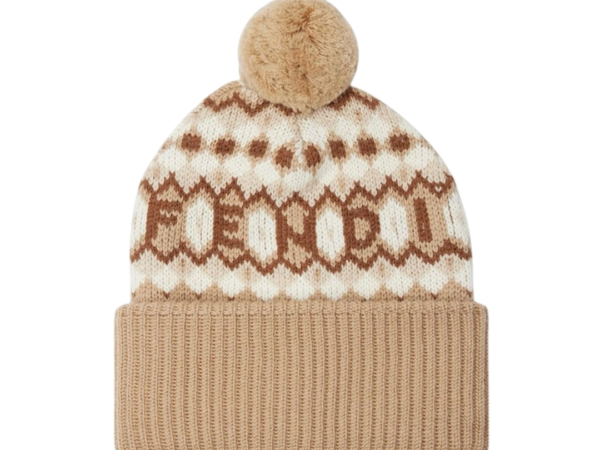 BERRETTO - FENDI LANA JACQUARD MARRONE