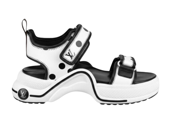 SANDALI - LOUIS VUITTON ARCHILIGHT FLACHE NERO/BIANCO