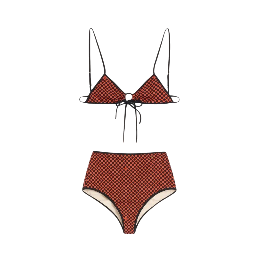 COSTUMI - VALENTINO LYCRA BIKINI ROSSO/NERO
