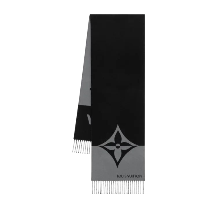 SCIARPA - LOUIS VUITTON GRAFICO DUALE NERO/GRIGIO