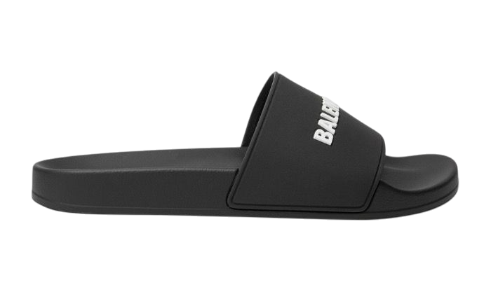 SANDALI - BALENCIAGA IN GOMMA DETTAGLIATE CON LOGO - NERO