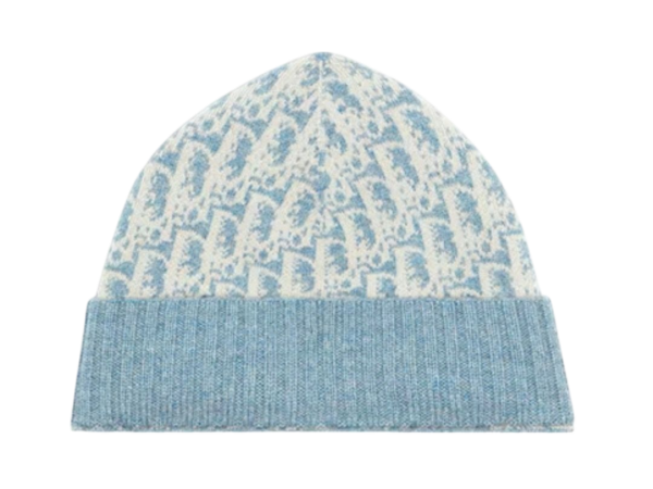 BERRETTO - DIOR JACQUARD CACHEMIRE ÉCRU E BLU