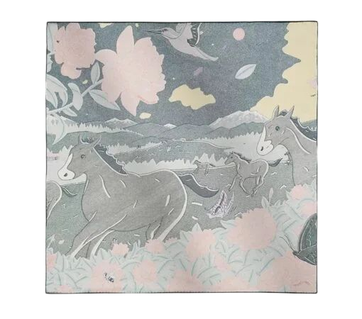 SCIARPA - HERMES WIND BLU/ROSA/VERDE