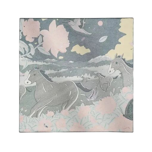 SCIARPA - HERMES WIND BLU/ROSA/VERDE