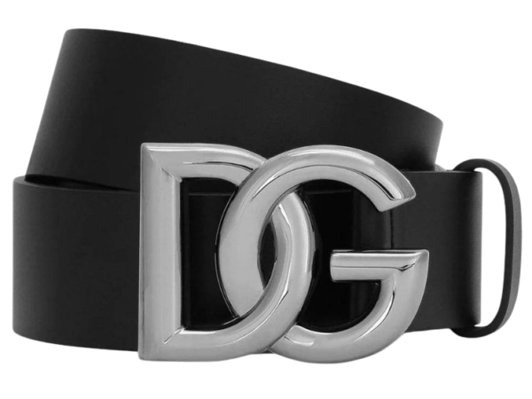 CINTURA - DOLCE & GABBANA IN VITELLO NERO/SILBER