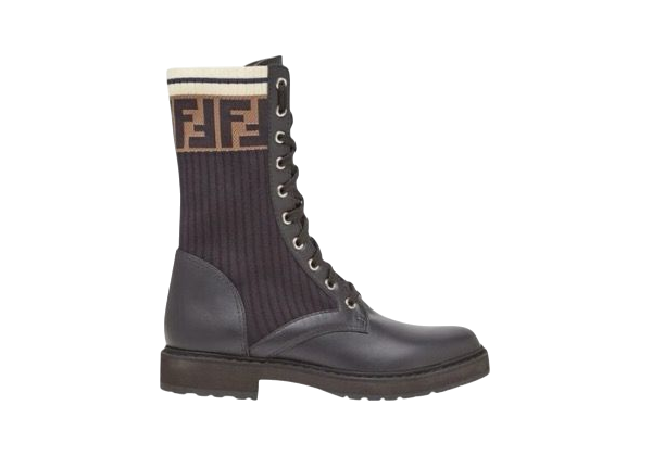 STIVALETTO - FENDI ROCKOKO MARRONE/SCHWARZ