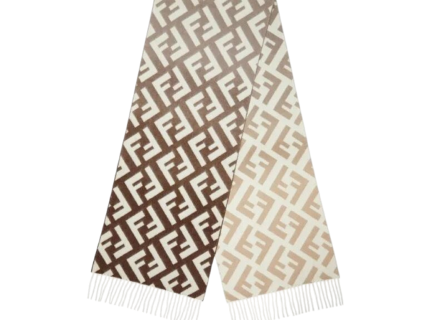 SCIARPA - FENDI IN LANA E CASHMERE DI COLORE GRIGIO MARRONE