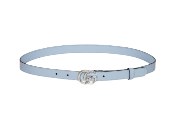 CINTURA - GUCCI SOTTILE MARMONT AZZURRA