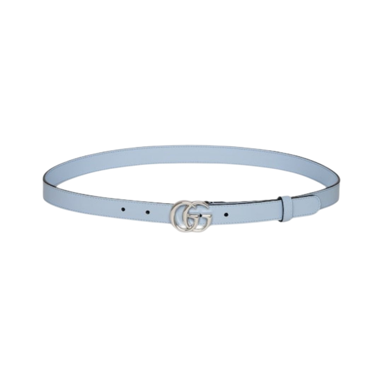 CINTURA - GUCCI SOTTILE MARMONT AZZURRA