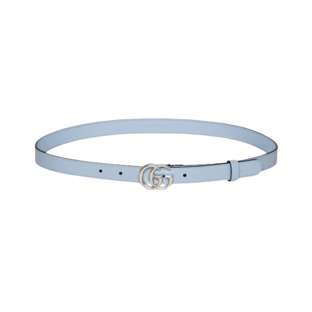 CINTURA - GUCCI SOTTILE MARMONT AZZURRA