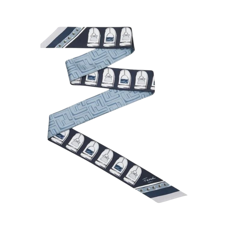 SCIARPA - FENDI IN SETA BLU