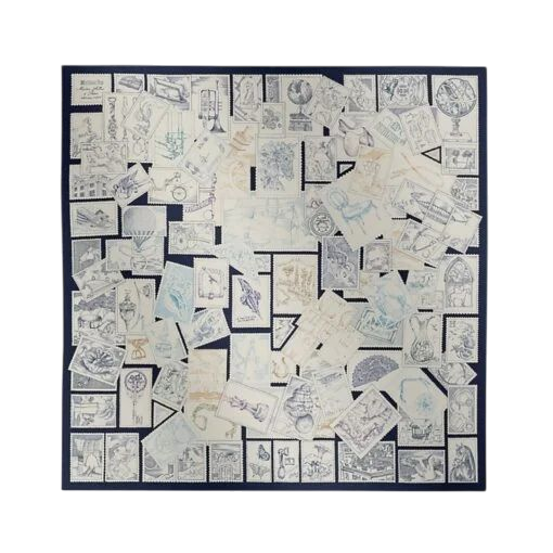 SCIARPA - HERMES FAUBOURG BLU MARINO/BIANCO/INDACO