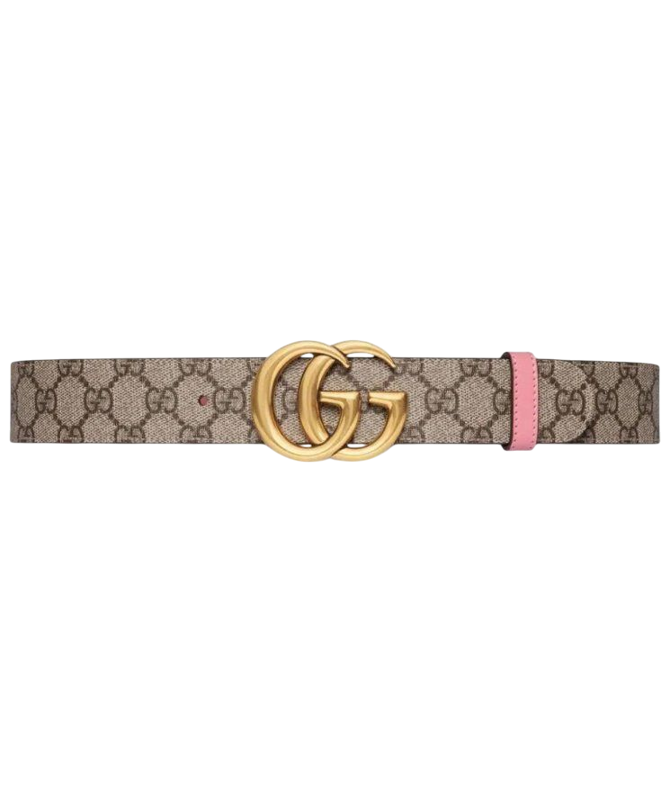CINTURA - GUCCI MARMONT MARRONE/ROSA