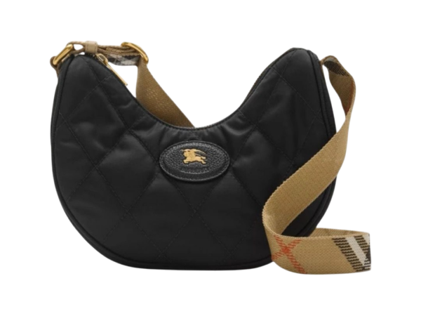 BORSA - BURBERRY A TRACOLLA HORSESHOE NERO