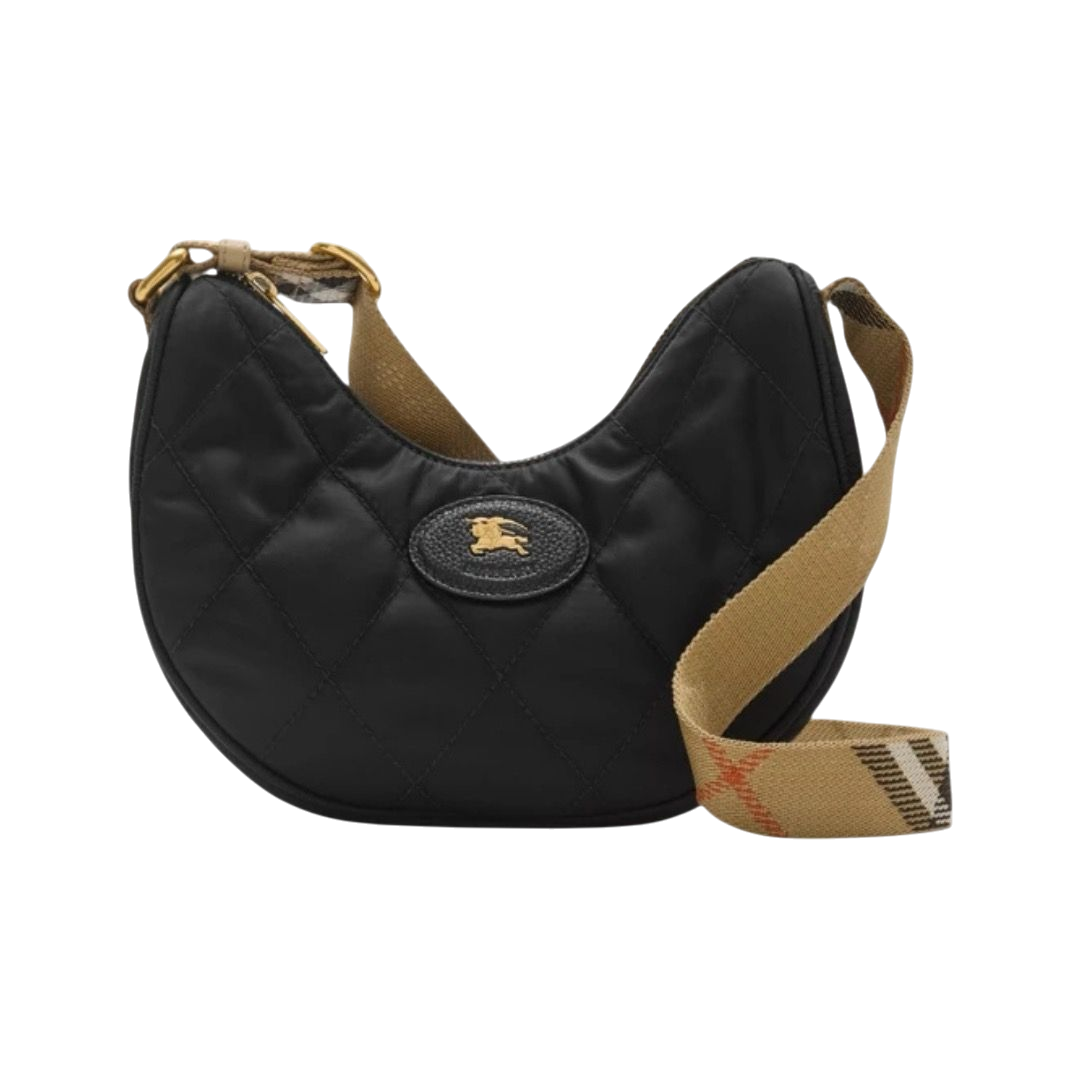BORSA - BURBERRY A TRACOLLA HORSESHOE NERO