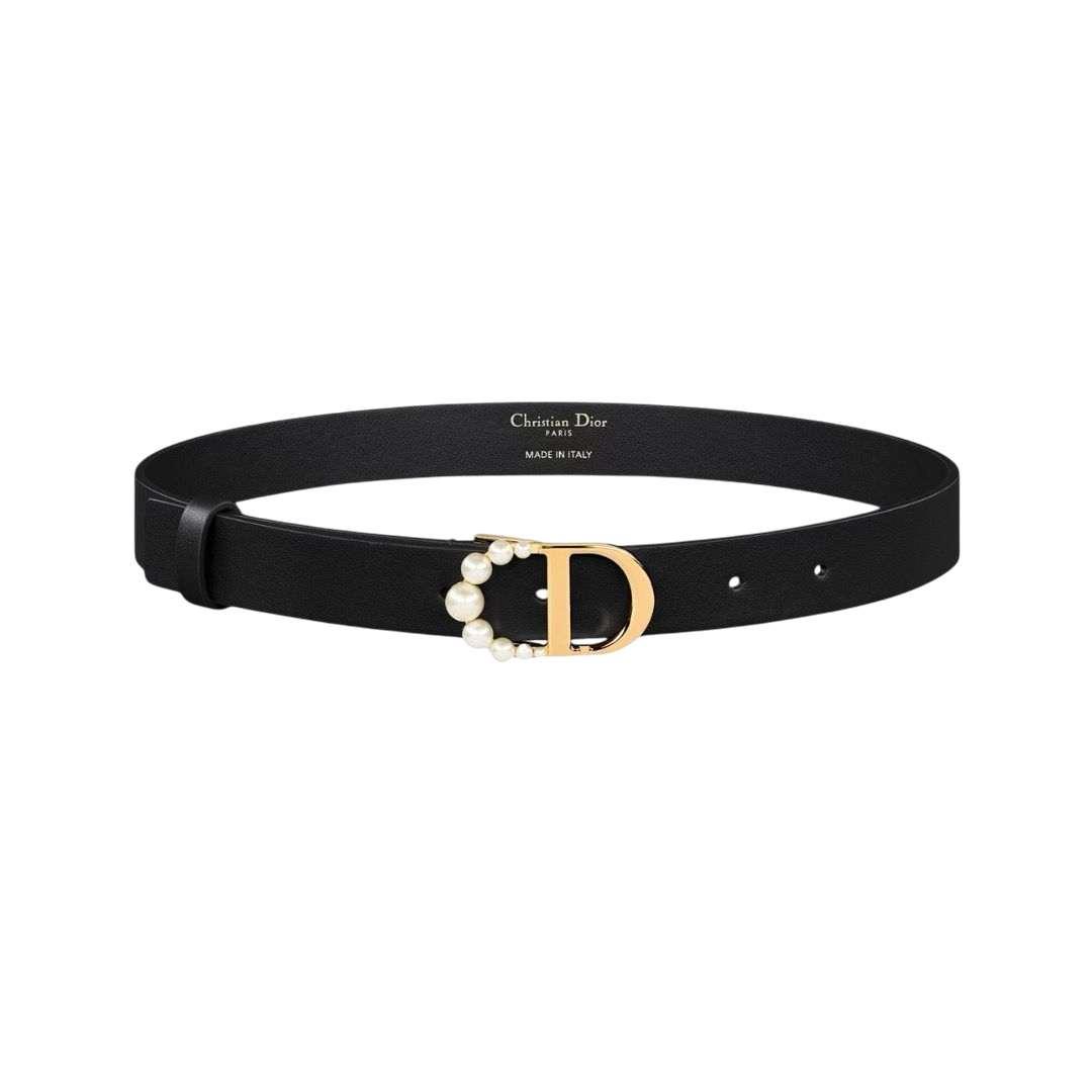 CINTURA - DIOR MV NERA CON PERLE BIANCHE