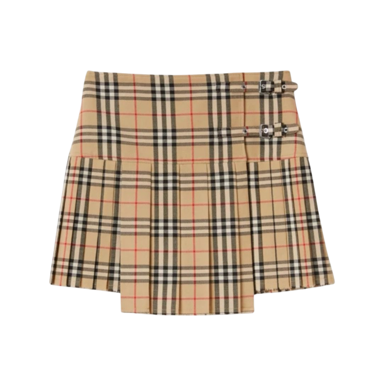 GONNE - BURBERRY MINI A PIEGHE IN LANA CHECK