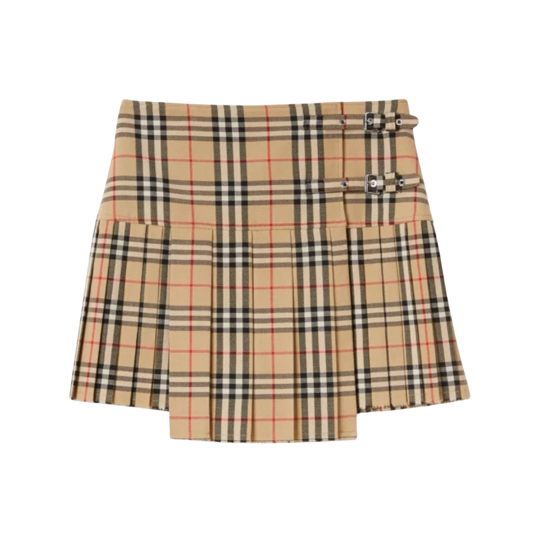 GONNE - BURBERRY MINI A PIEGHE IN LANA CHECK