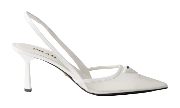 TACCHI - PRADA DÈCOLLETÈ SLINGBACK IN TESSUTO A RETE