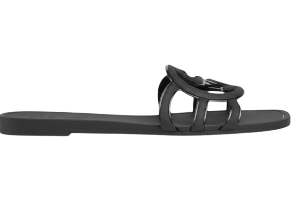 SANDALI - GUCCI INTERLOCKING G SLIDE NERO