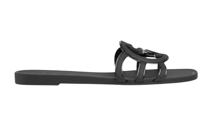 SANDALI - GUCCI INTERLOCKING G SLIDE NERO