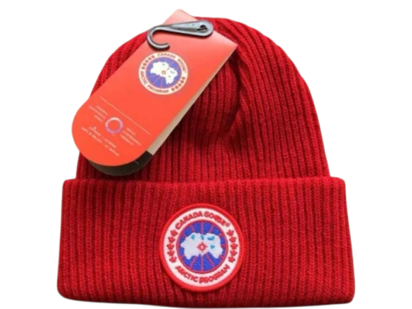 BERRETTO - CANADA GOOSE ROSSO CON LOGO BLU