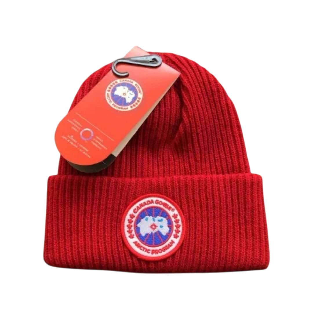 BERRETTO - CANADA GOOSE ROSSO CON LOGO BLU