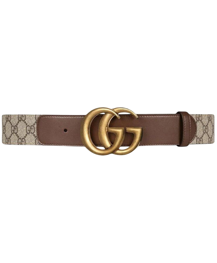 CINTURA - GUCCI MARMONT MARRONE/BEIGE