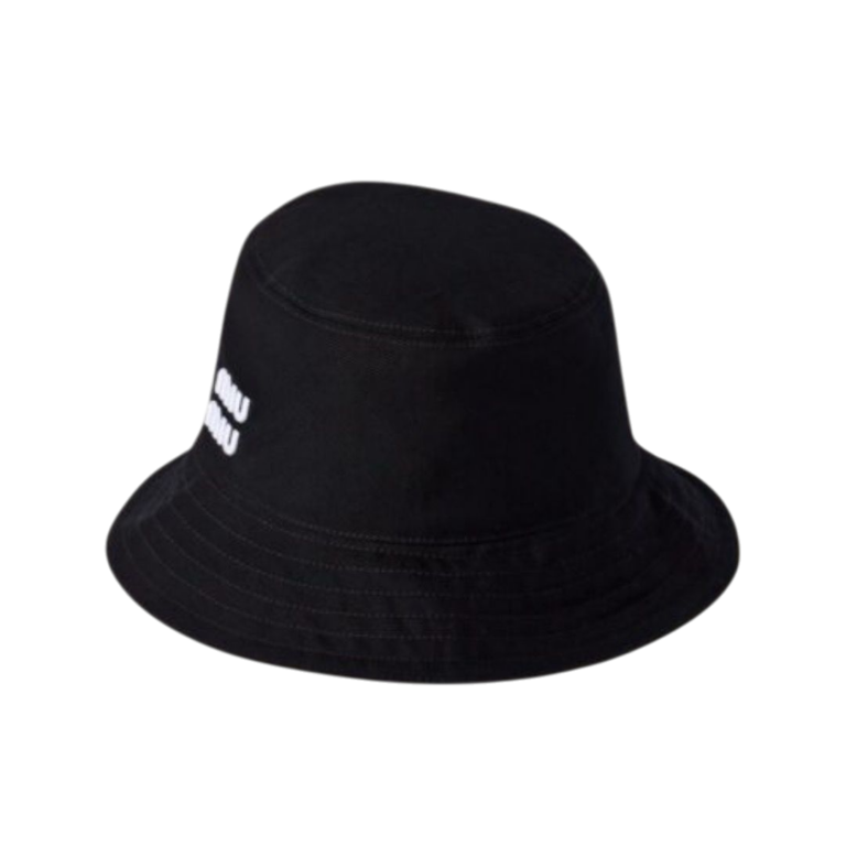 BERRETTO - MIU MIU NERO CON LOGO RICAMATO