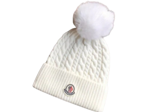 BERRETTO - MONCLER BIANCO CON PELO