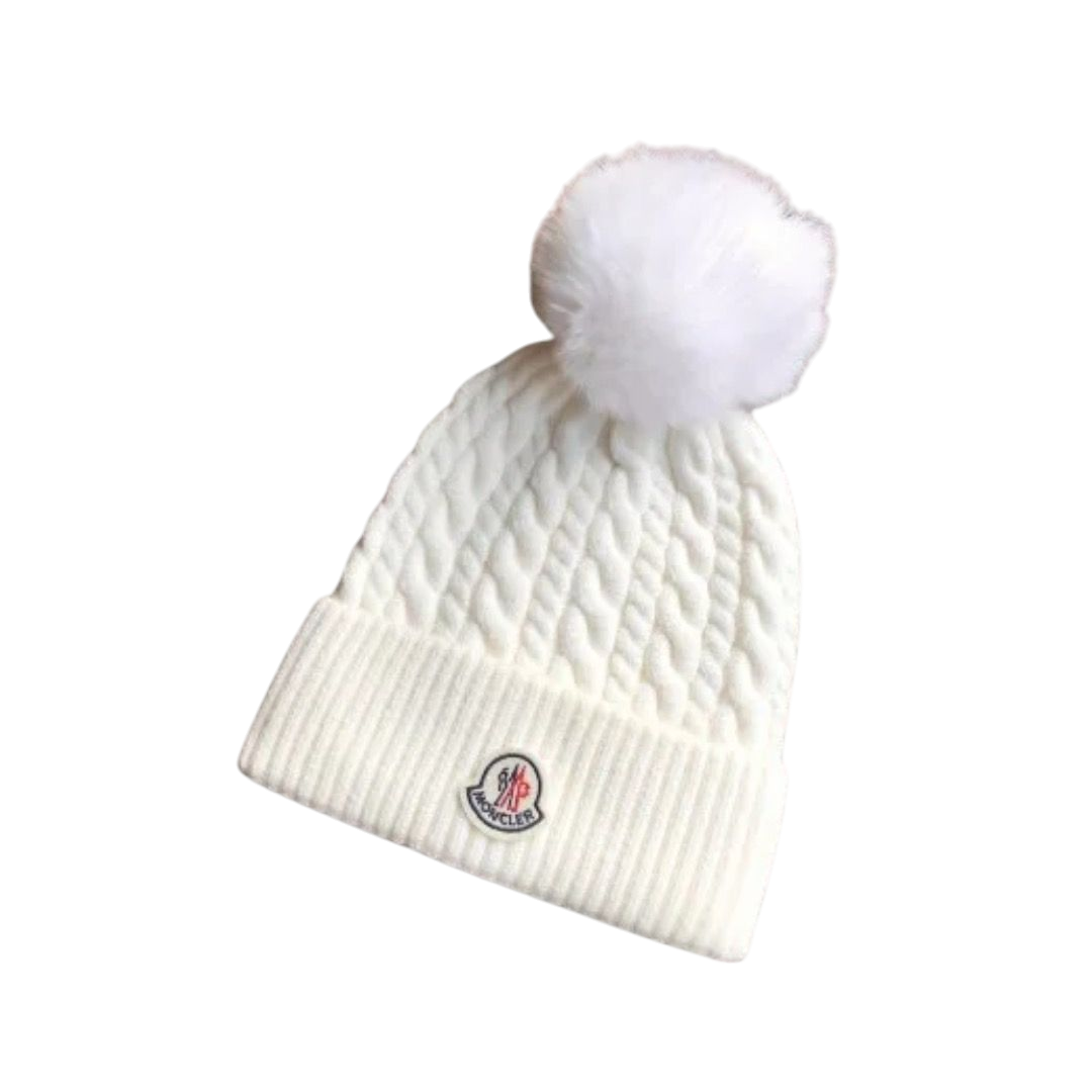 BERRETTO - MONCLER BIANCO CON PELO