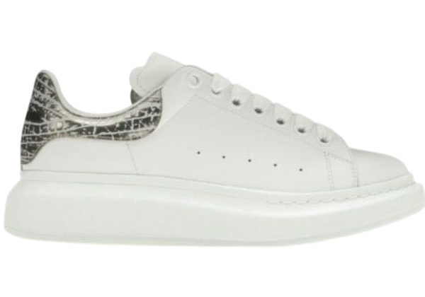 SCARPE - ALEXANDER MCQUEEN OVERSIZE BIANCO ARGENTO COCCODRILLO