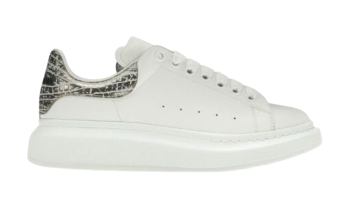 SCARPE - ALEXANDER MCQUEEN OVERSIZE BIANCO ARGENTO COCCODRILLO